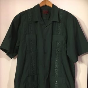 Men’s dark green Guayabera